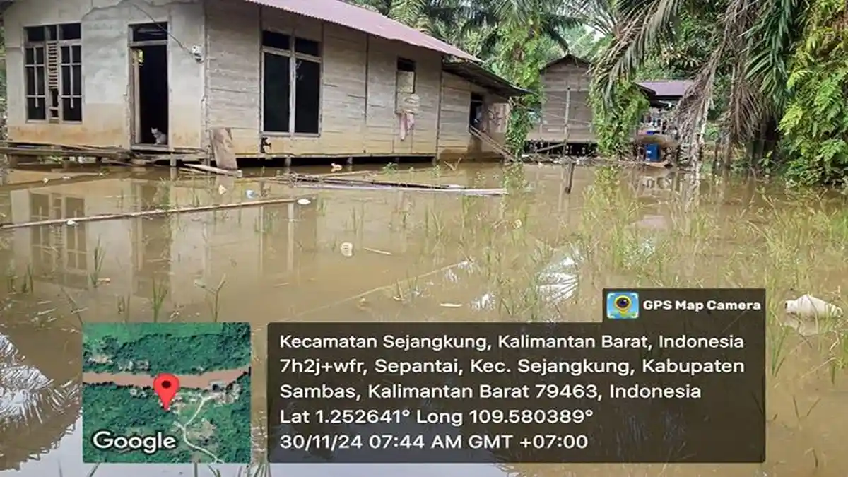 Banjir Mulai Merendam Desa Sepantai, BPBD Sambas Imbau Proaktif Laporkan Bencana