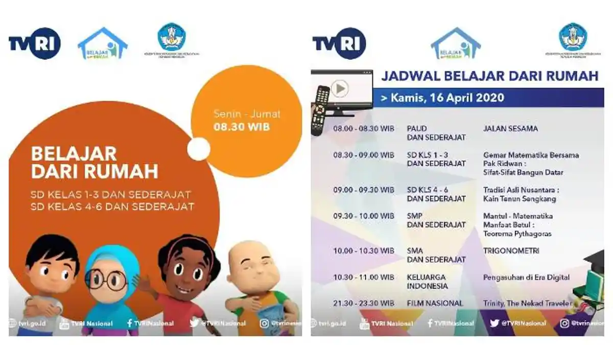 SESAAT LAGI! Live Streaming TVRI Online Belajar dari Rumah, Hari Ini Pythagoras hingga Trigonometri
