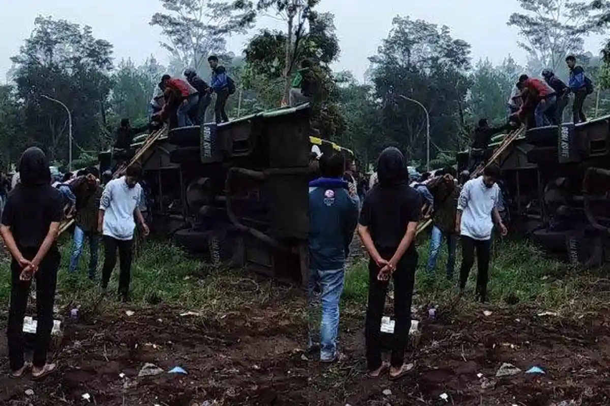 Kronologi Detik-detik Kecelakaan Maut di Ciater Subang, Bus Pariwisata Terguling, 8 Orang Tewas