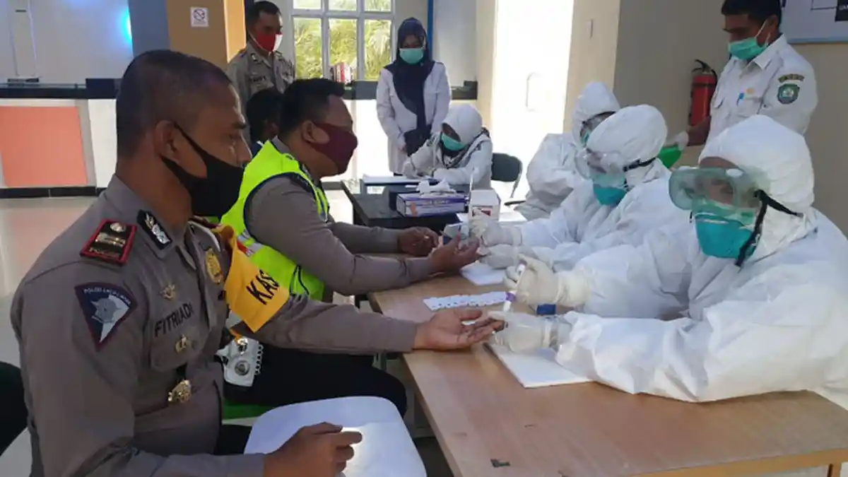 Puluhan Personel Satlantas Polres Abdya Lakukan Rapid Test, Ini Hasilnya