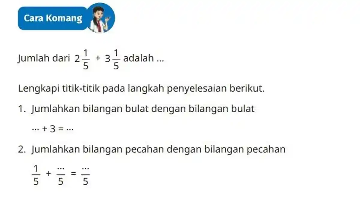 Kunci Jawaban Matematika Kelas 5 SD Kurikulum Merdeka Halaman 82, Eksplorasi 3.2C: Cara Komang
