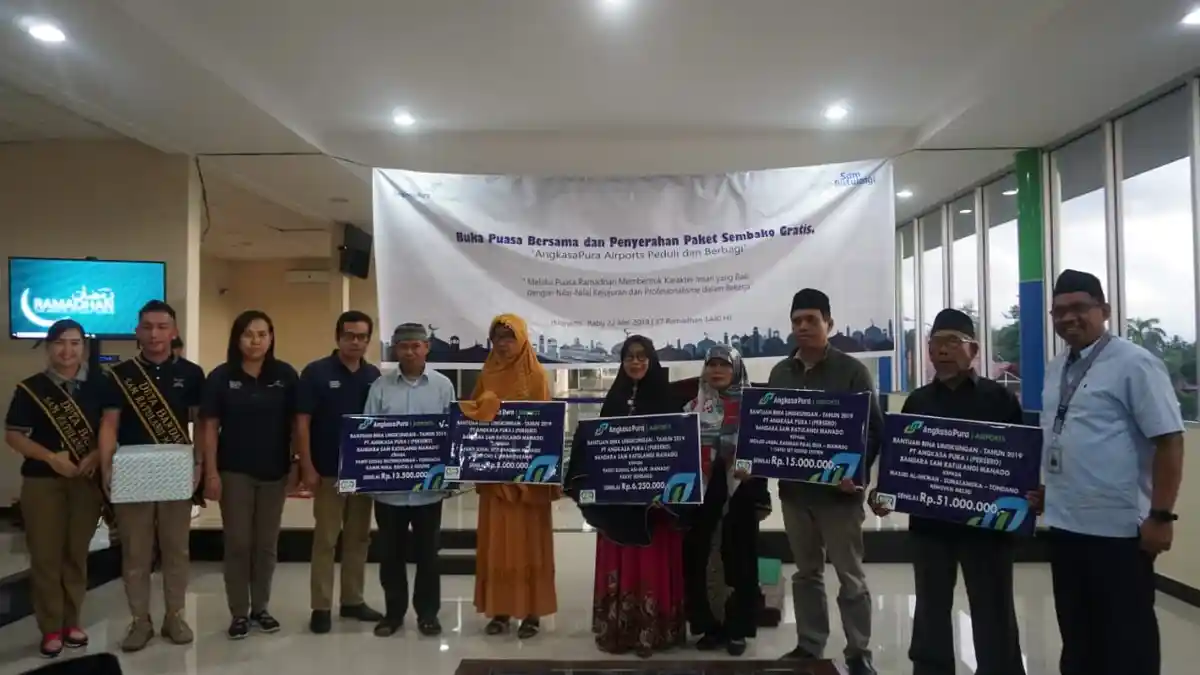 Bandara Sam Ratulangi Buka Puasa Bersama, Santuni Panti Asuhan, Masjid dan Warga Sekitar