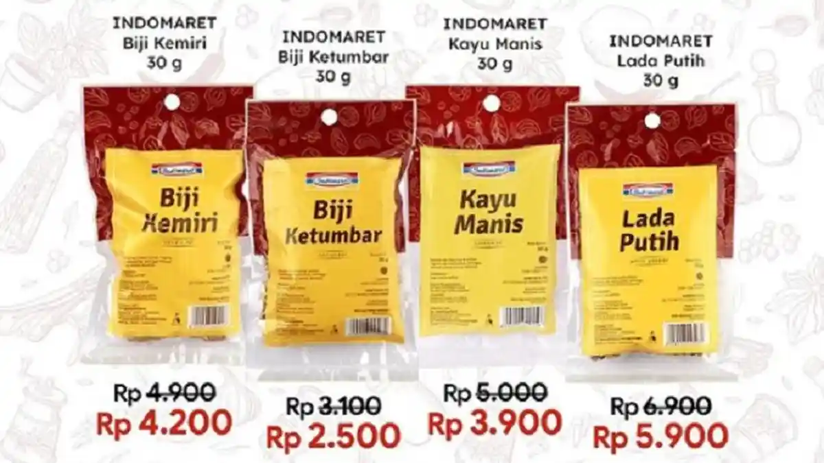 Super Hemat! Promo Indomaret hingga 30 Juni 2022, Kemiri Ketumbar, Kayu Manis & Lada Turun Harga
