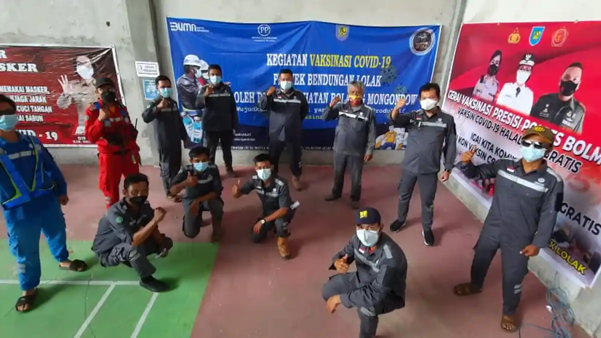 90 Persen Karyawan dan Pekerja PT PP Bendungan Lolak Sudah Divaksin Dosis Kedua