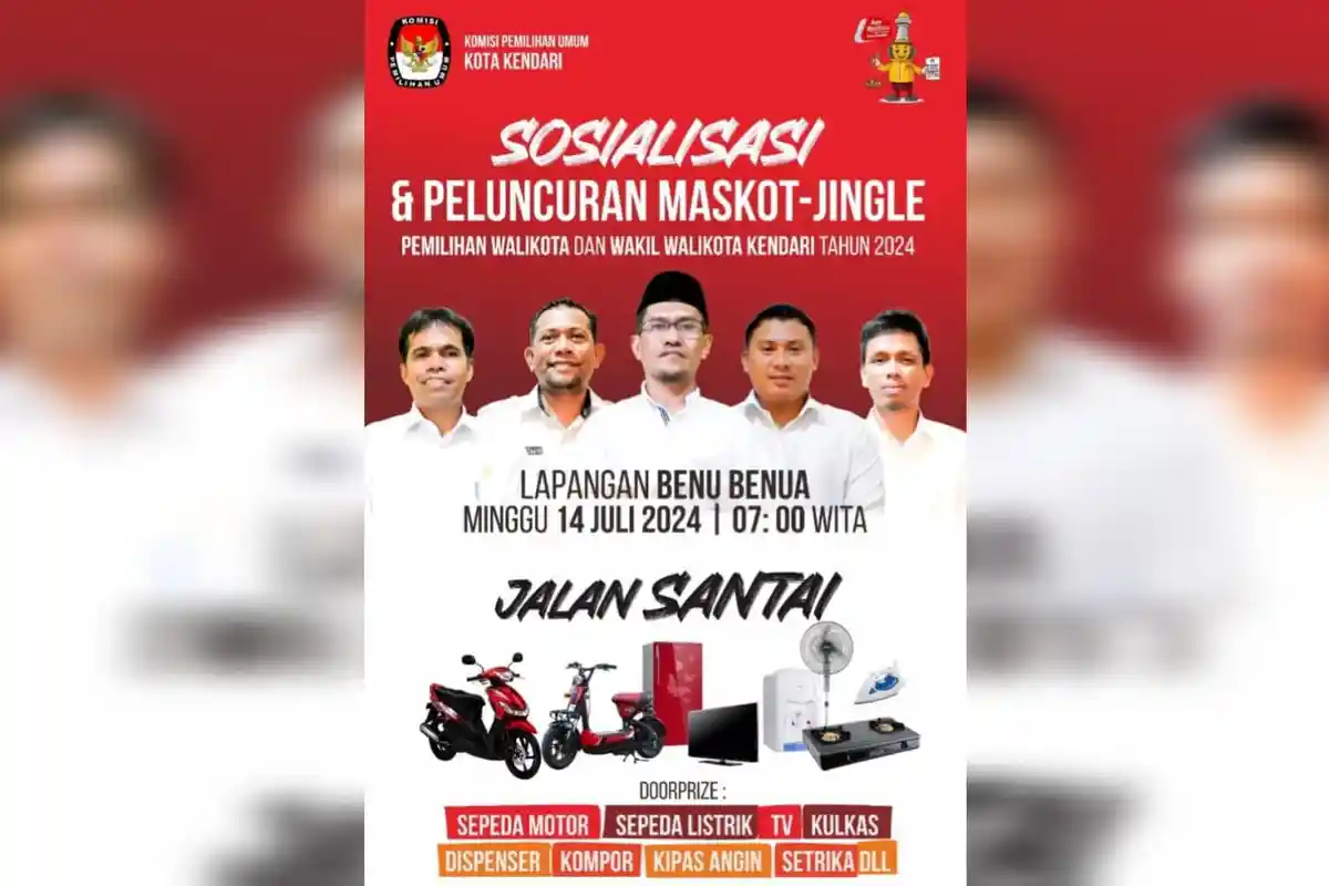 KPU Ajak Warga Ramaikan Launching Maskot dan Jingle Pilwali Kendari 2024: Gunakan Hak Pilih