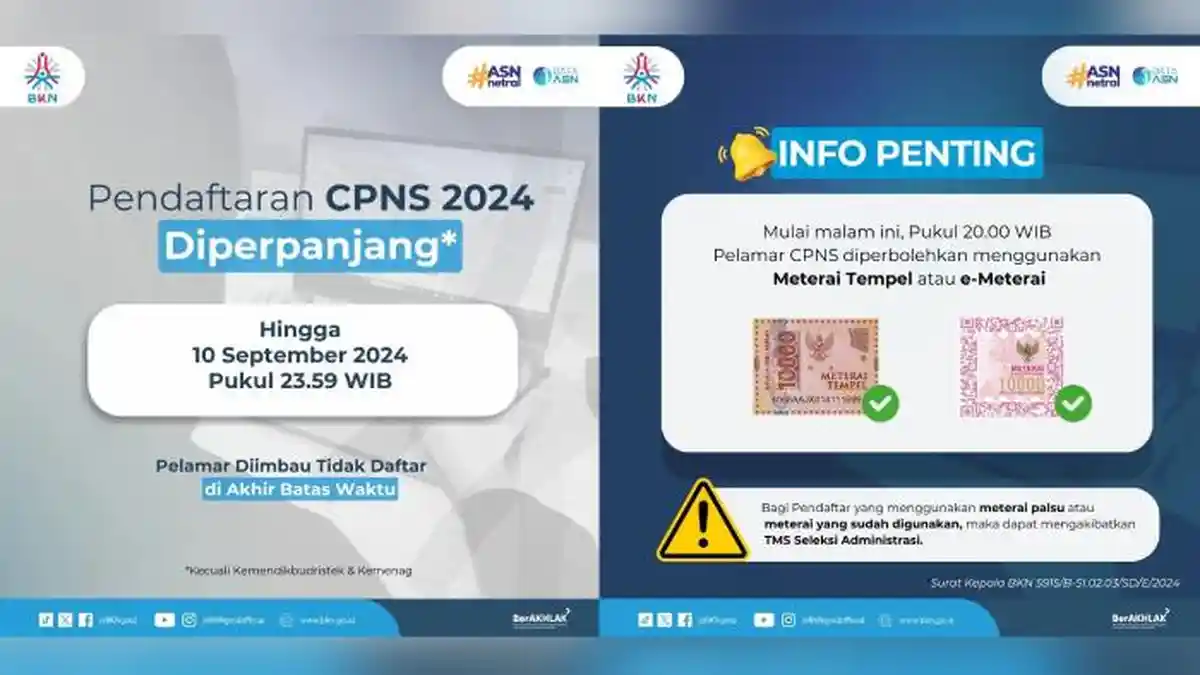 Meterai Tempel Bisa Dipakai Daftar CPNS 2024! Cek Caranya Agar Tidak TMS