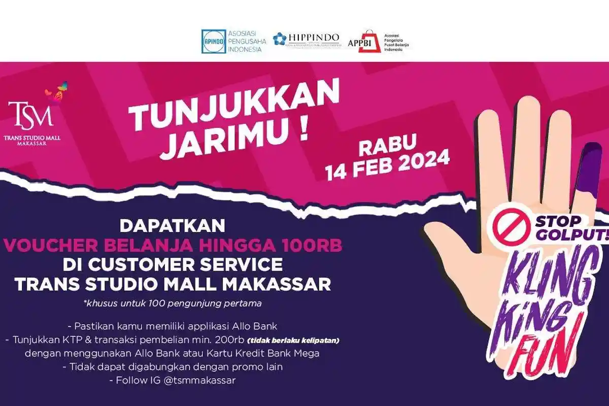 Tunjukkan Tinta di Jari Bisa Ngopi Gratis di TSM Makassar