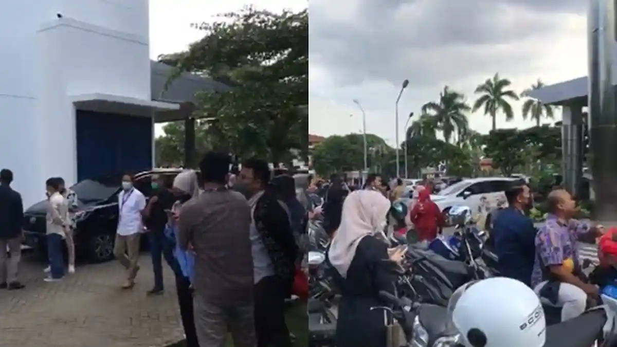 Heboh karyawan Bank Mandiri Berhamburan Keluar Gedung, Rasakan Ada Getaran Seperti Gempa