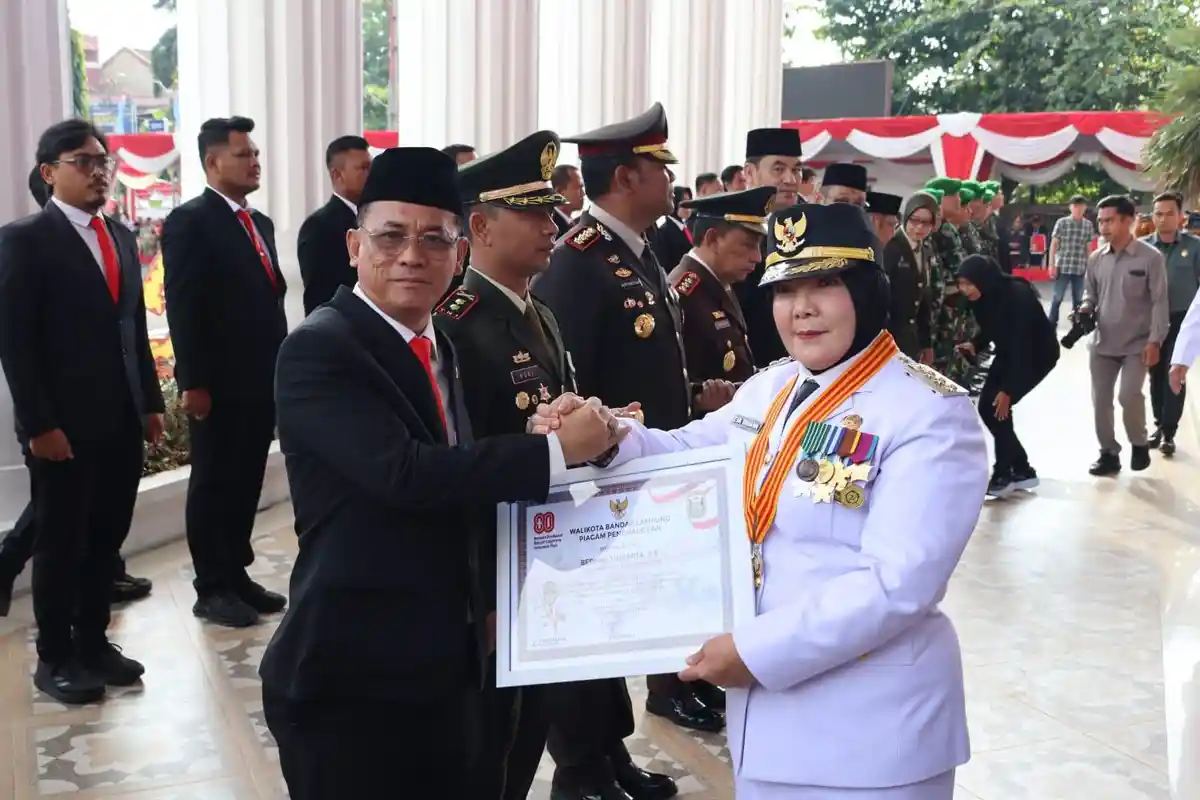 Upacara HUT Ke-80 RI, Wali Kota Bandar Lampung Ajak Warga Jaga Persatuan