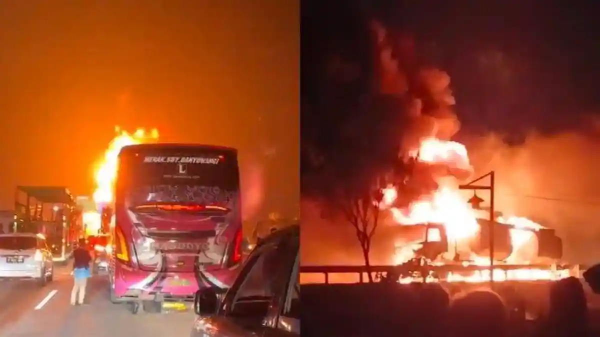 UPDATE, Begini Kondisi 2 Kru Truk Tangki BBM Pertamina yang Terbakar Hebat di Tol Ngawi