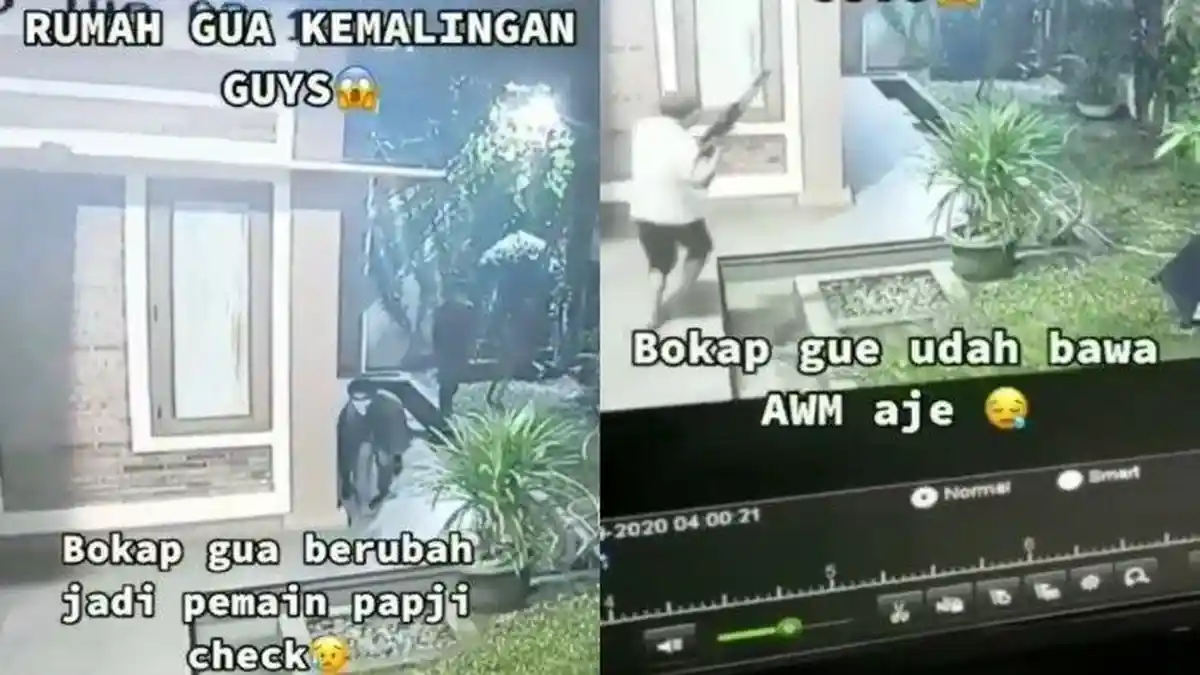Pemilik Rumah Keluar Tenteng Senapan, Pencuri Kabur Sambil Teriak Maling Terekam CCTV