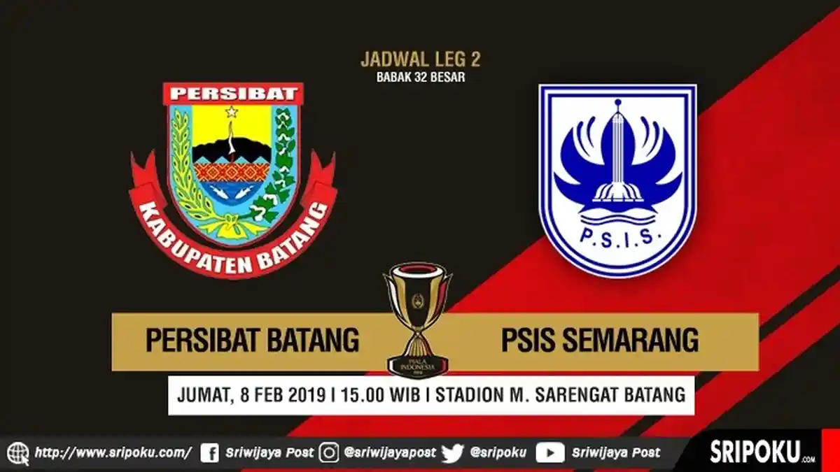 Link Live Streaming PSSI TV Piala Indonesia Persibat Batang vs PSIS Semarang, Sudah Dimulai
