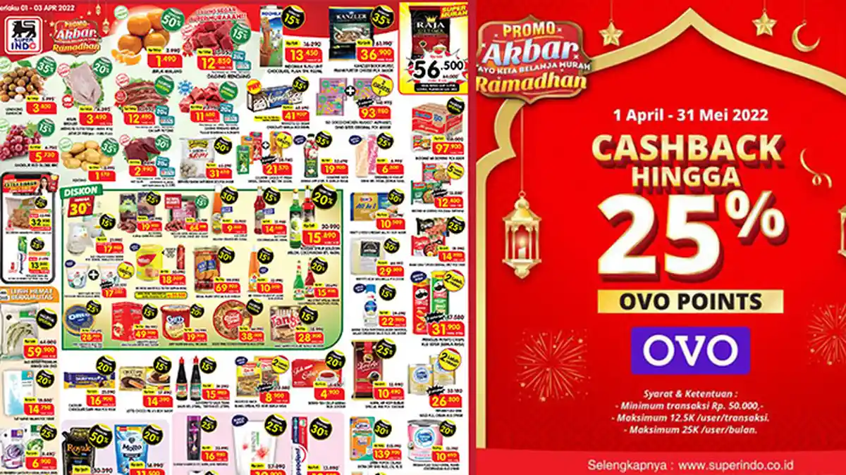 PROMO JSM Superindo TERBARU 1-3 April 2022: Cashback 25%, Beras, Rendang Super Murah, Kurma Diskon