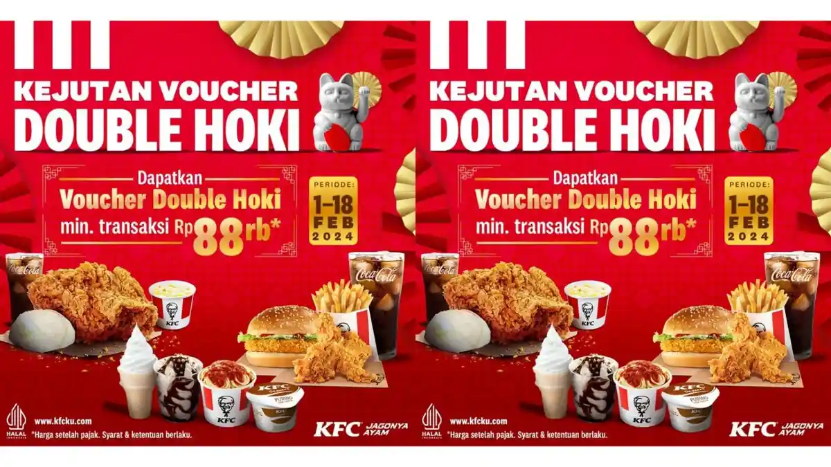 CATAT! Promo KFC Khusus Imlek 8-18 Februari 2024, Dapatkan Voucher Double Hoki, Bikin Lebih UNTUNG