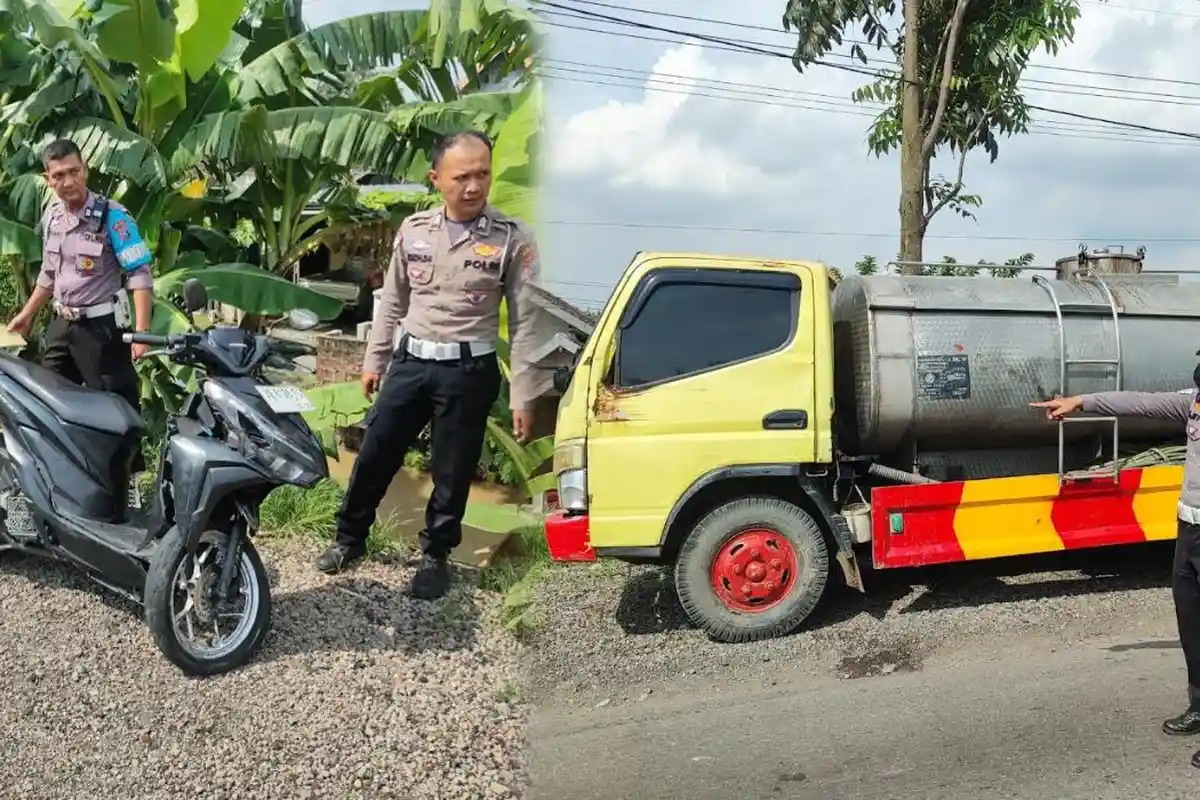 Vario Tabrak Truk Tangki di Jalan Raya Mojokerto-Jombang , Pria Asal Madiun Meninggal