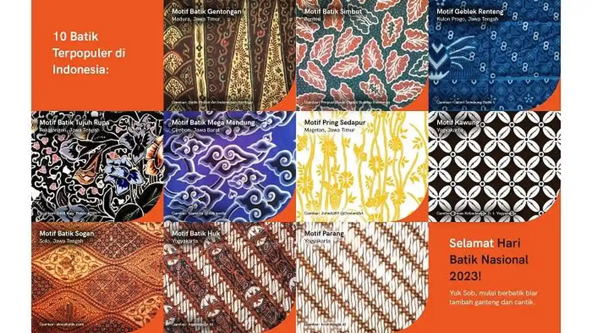 Hari Batik Nasional, Ini Daftar 10 Batik Terpopuler di Indonesia
