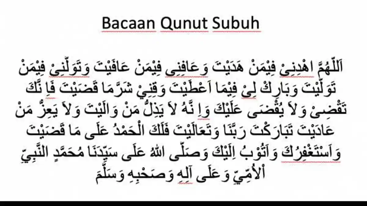 Contoh Hapalan Bacaan Doa Qunut, Bahasa Arab, Latin dan Terjemahan Versi Panjang dan Pendek
