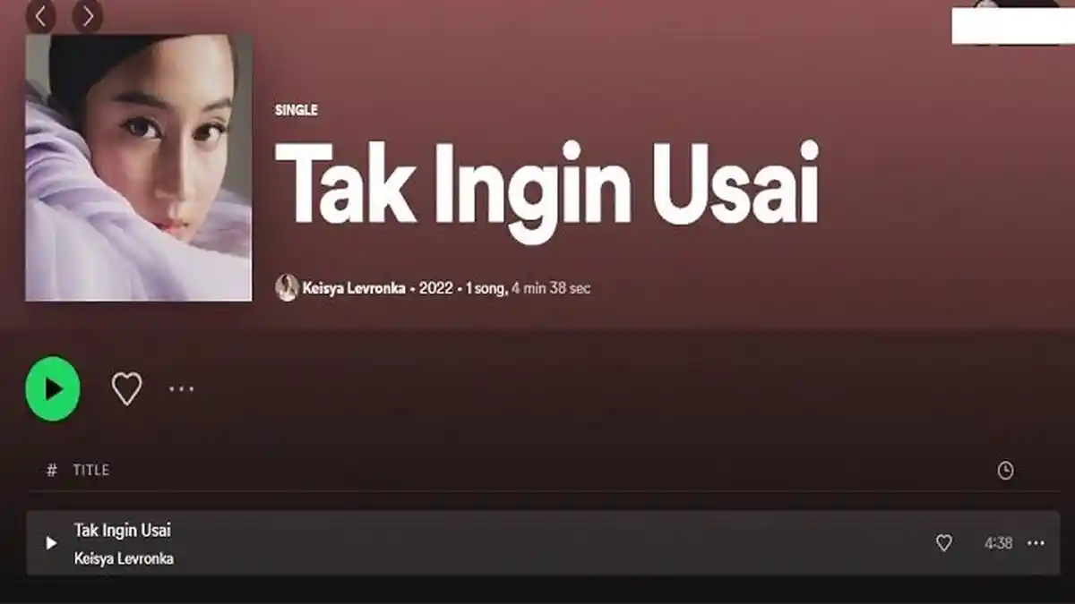 Lirik LaguÂ Tak Ingin Usai Karya Mario G Klau, Populer Dinyanyikan Keisya Levronka