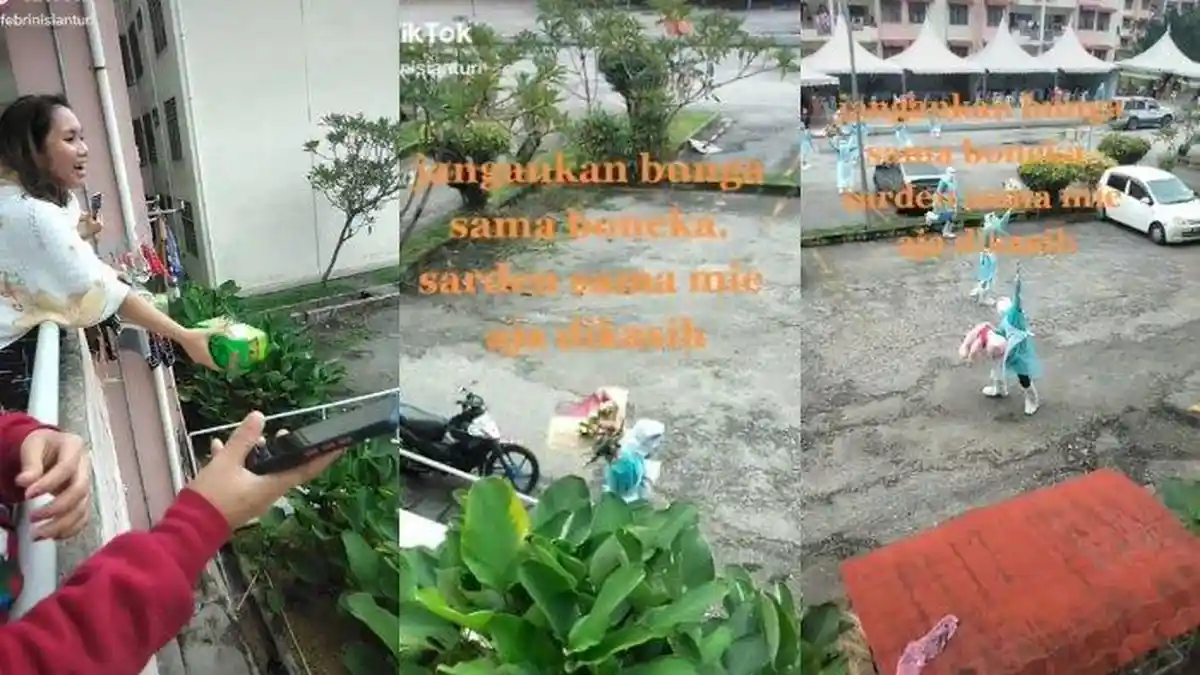 Viral Video Warga yang Sedang Isolasi Mandiri di Malaysia Bagi-bagi Hadiah untuk Tenaga Kesehatan