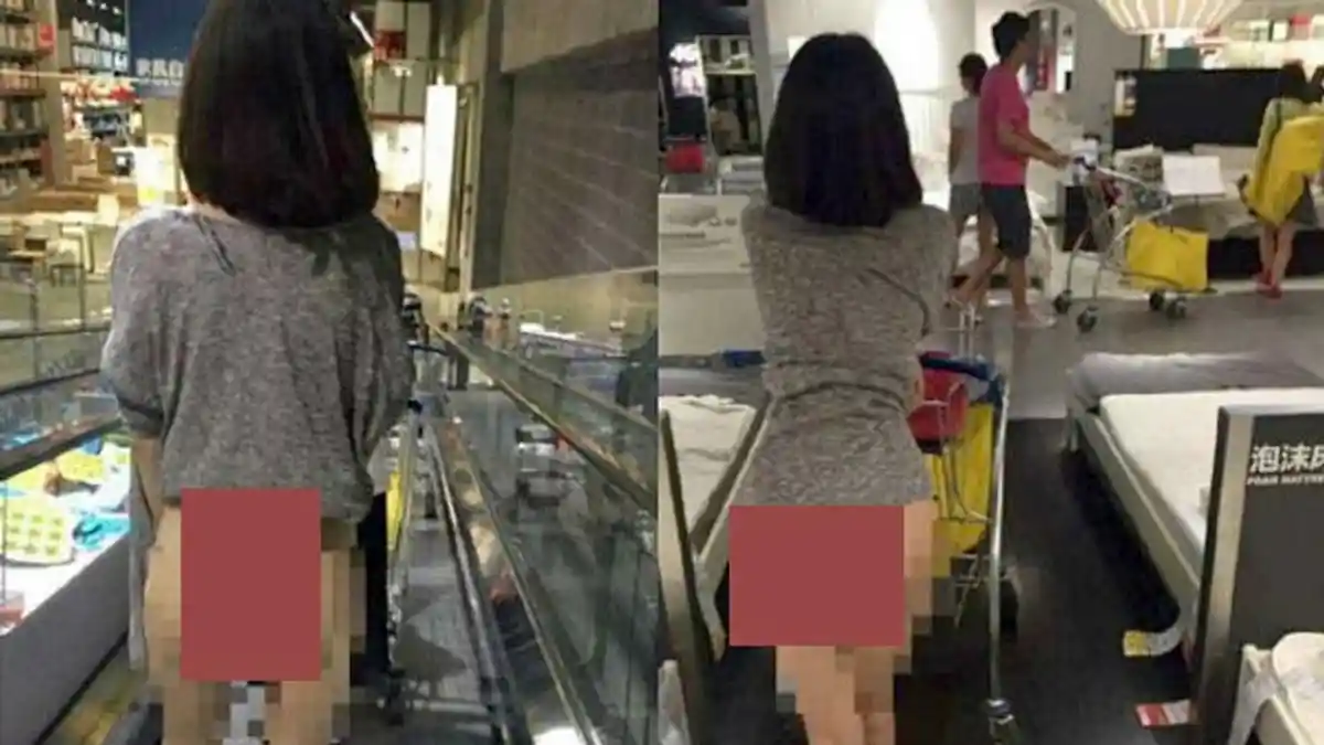 BIKIN MELONGO, Perempuan Ini Lupa Nggak Pakai Celana Dalam Saat Belanja di Mal