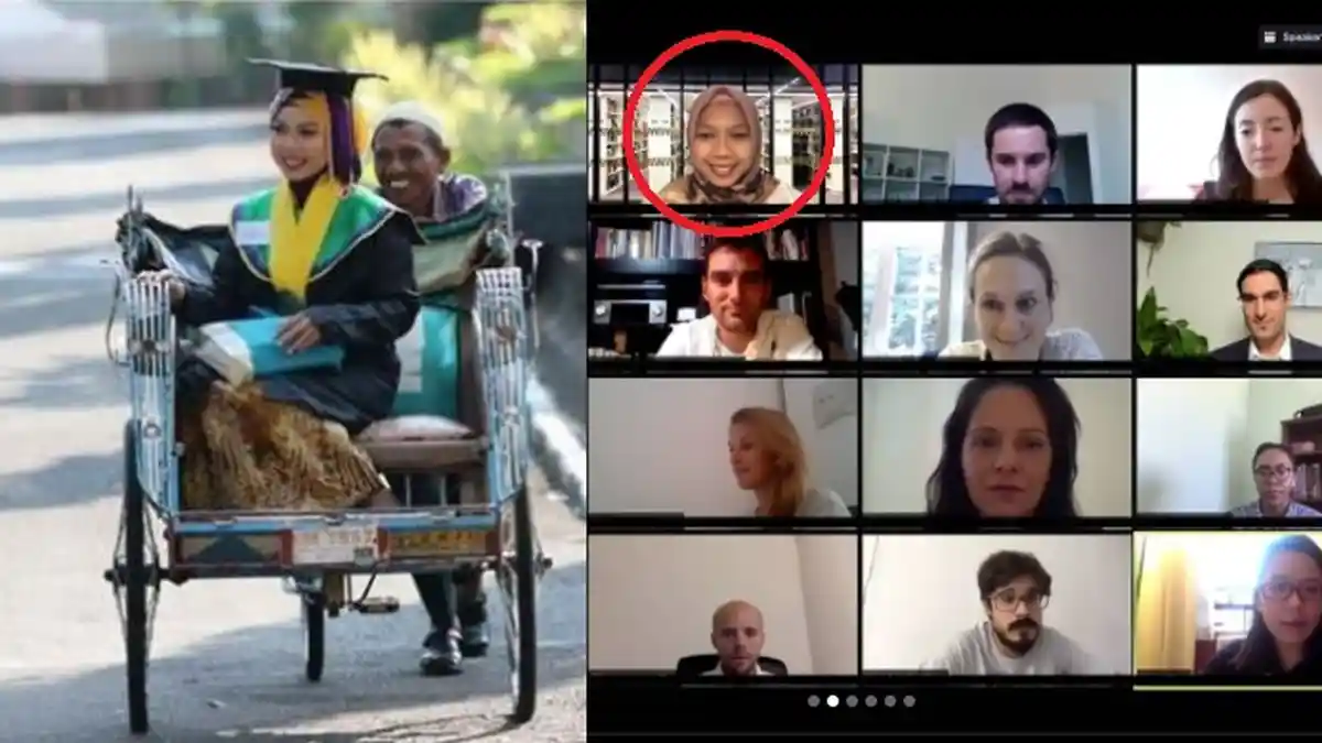 Raeni Anak Tukang Becak Diantar Ayah Saat Wisuda Kini Jadi Doktor di Inggris, Bersanding dengan Bule