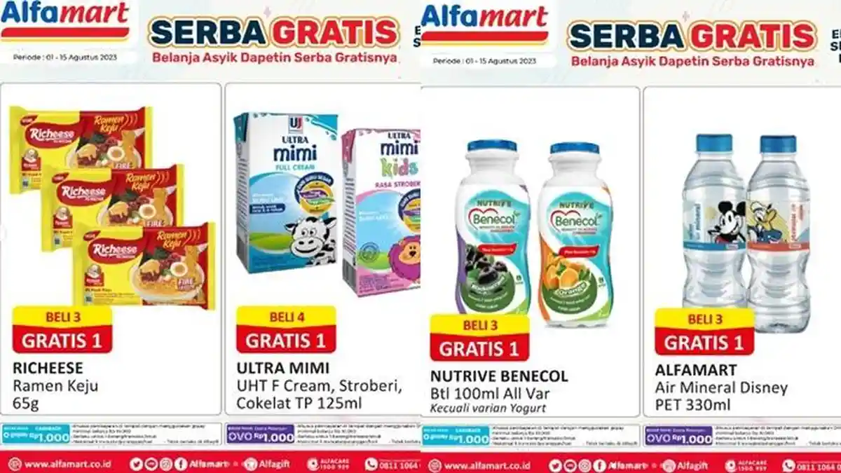 Promo Alfamart Hari ini 2 Agustus 2023, Beli 3 Mie Richeese Ramen Keju Gratis 1