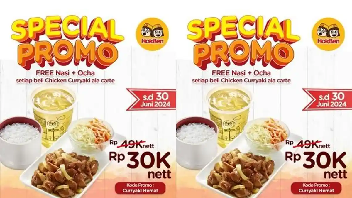 Katalog Promo Hokben Hari ini 10 Juni 2024, Chicken Curryaki Ala Carte hanya Rp 30.000