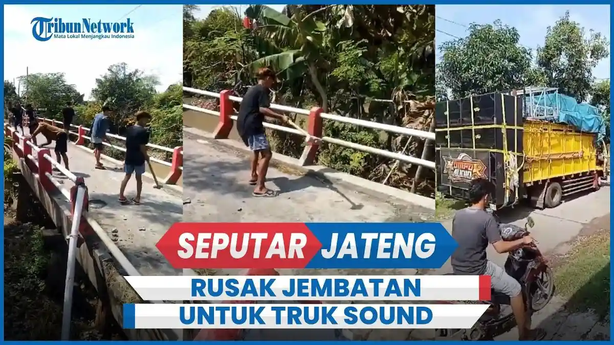 Rusak Jembatan Demi Truk Sound System Bisa Lewat, 9 Pemuda dan 1 Kades di Demak Diamankan Polisi