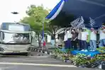 Pusri Berangkatkan Peserta Mudik Gratis Melalui Program Mudik Aman dan Berbagi Harapan