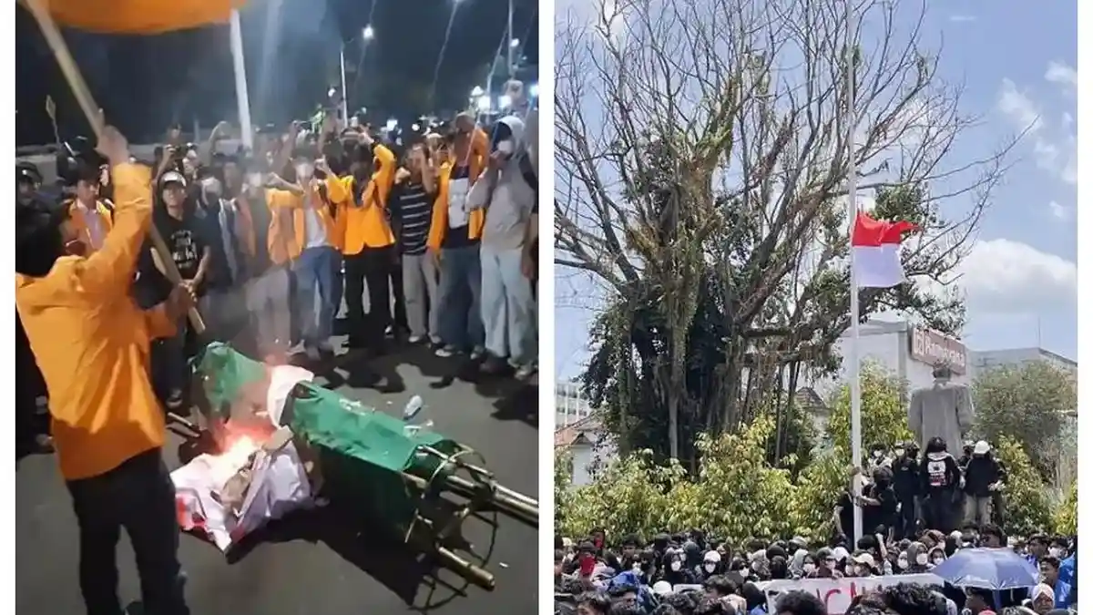 5 Aksi Demo 20 Oktober: Spanduk Raksasa Greenpeace, Keranda Dibakar ...