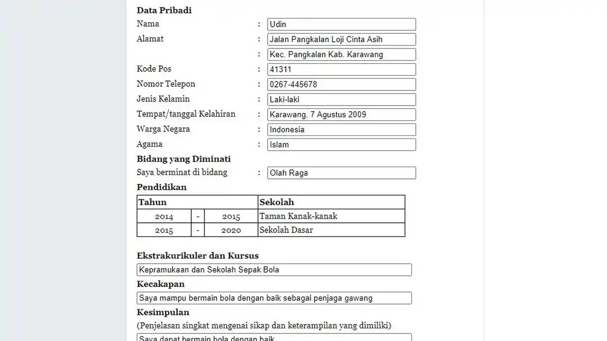 Jawaban Tema 5 Kelas 6 Halaman 93 94 95, Apa Saja yang Perlu Dicantumkan dalam Daftar Riwayat Hidup?