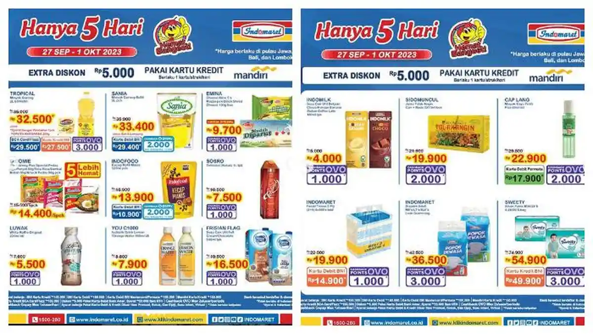 Katalog Promo Indomaret Periode 27 September - 1 Oktober 2023: Diskon Minyak Goreng hingga Susu UHT