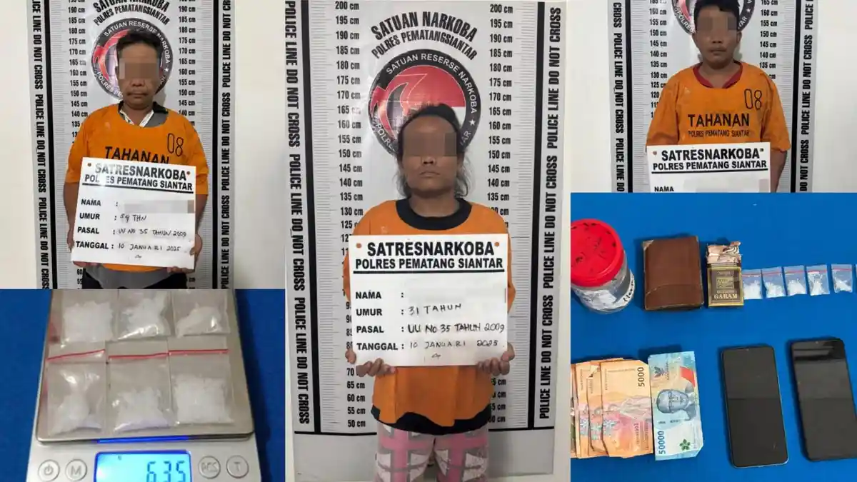 Polres Pematangsiantar Amankan Tiga Terduga Pengedar Narkoba di Jalan Sisingamangaraja