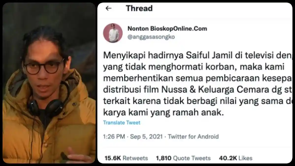 Saipul Jami Tampil di TV, Sikap Tegas Angga Sasongko Tarik Nussa dan Keluarga Cemara dari Televisi