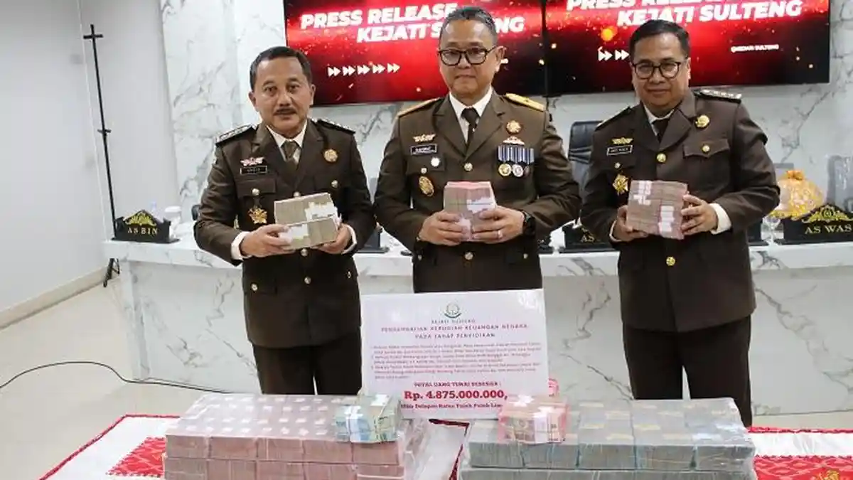 Kejati Sulteng Selamatkan Uang Negara Rp4,8 Miliar dari Kasus Korupsi