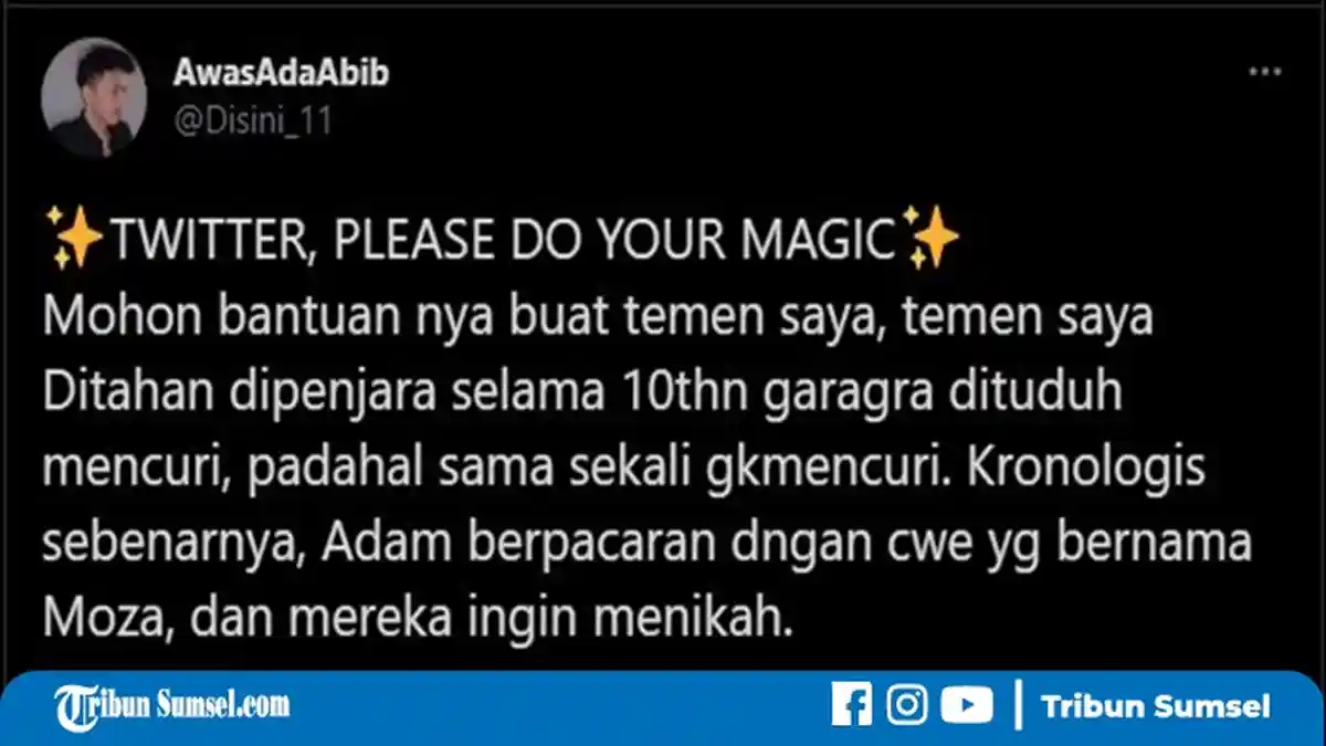 Tak Dapat Restu, Pria Ini Malah Dimasukan Orangtua Pacarnya ke Penjara, Viral di Twitter