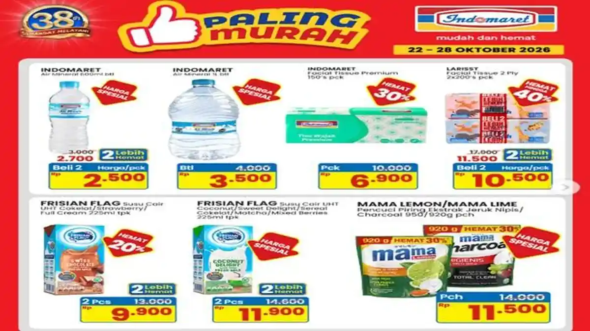 Promo Indomaret Murah Hari Ini, Facial Tissue Rp 6.900, Air Mineral Rp ...