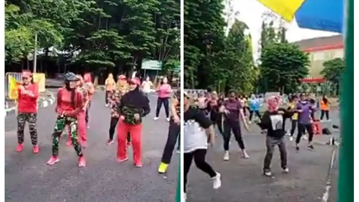 Tahu Ada 'Jateng di Rumah Saja', Tetap Senam di Manahan, Peserta : Takut, Tapi Taati Protokol Ketat
