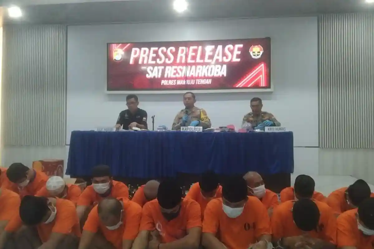 Awal Tahun 2025, Polres Mamuju Tengah Ungkap 11 Kasus Narkoba, 18 Pelaku Ditangkap