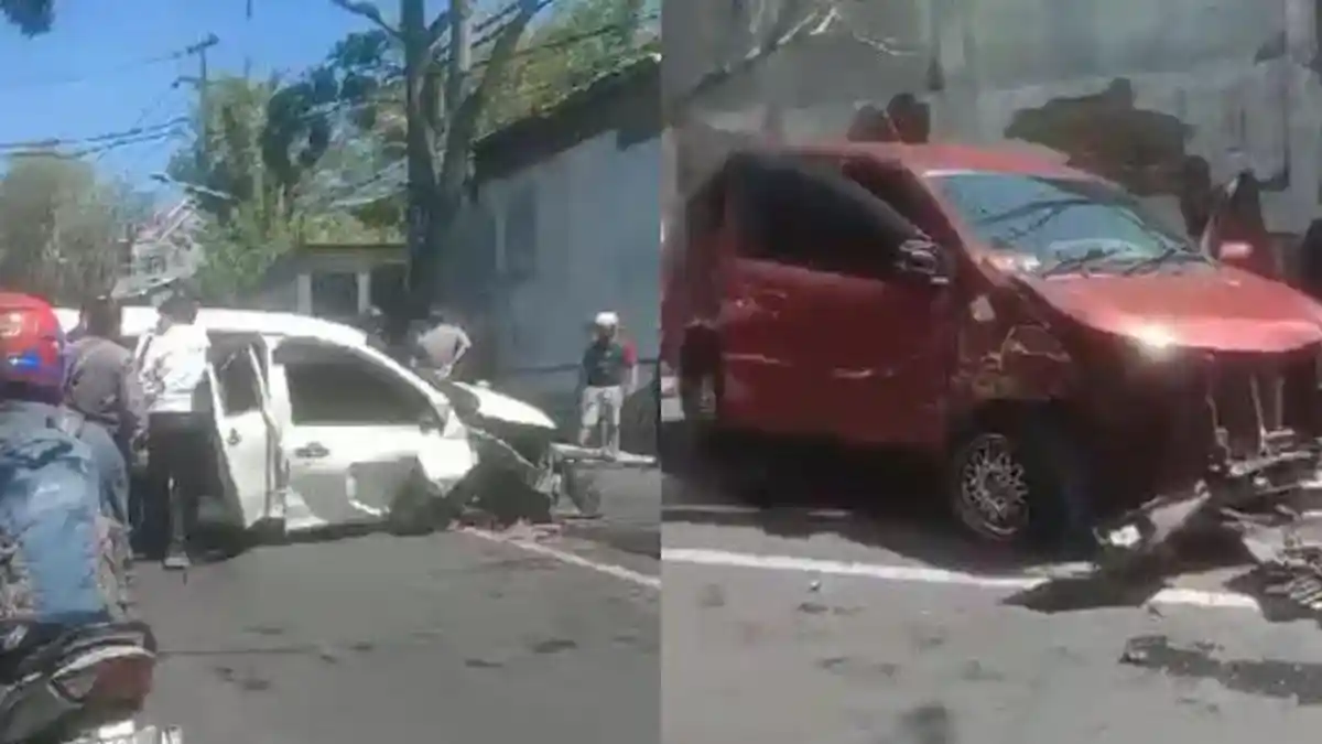 Kecelakaan di Kota Batu, Mobil Toyota Calya dan Daihatsu Xenia Adu Moncong, Dua Orang Luka-luka