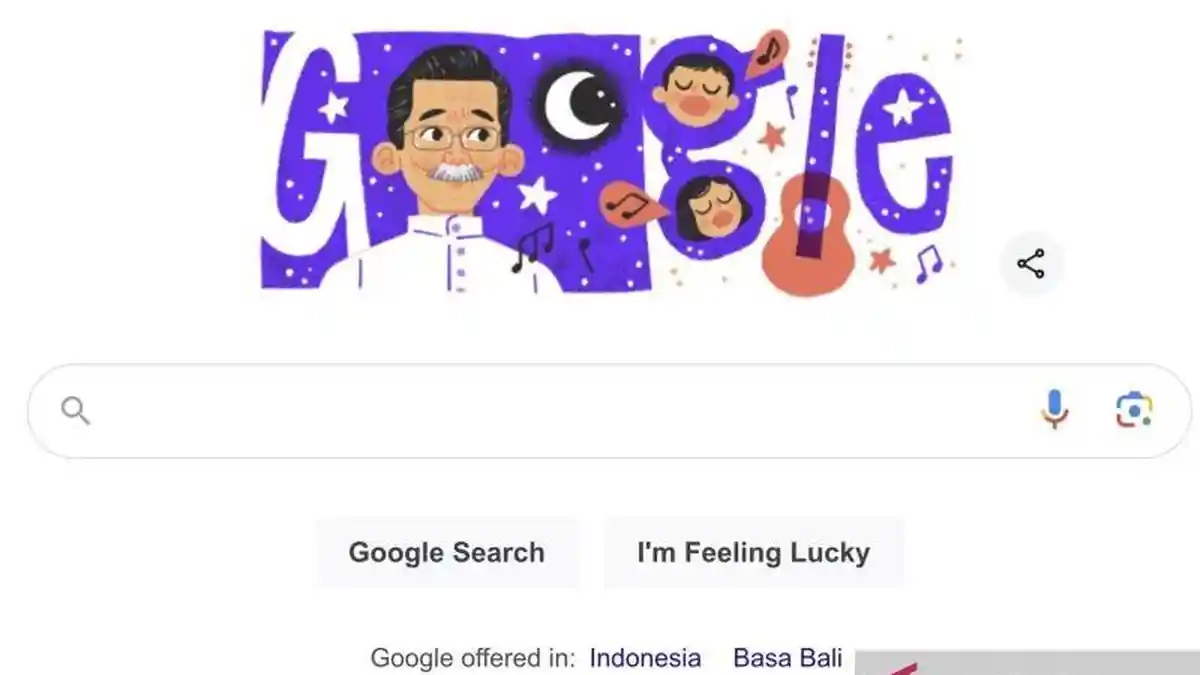 Google Doogle Rayakan 94 Tahun AT Mahmud, Inilah Profil Pencipta Lagu Anak Indonesia