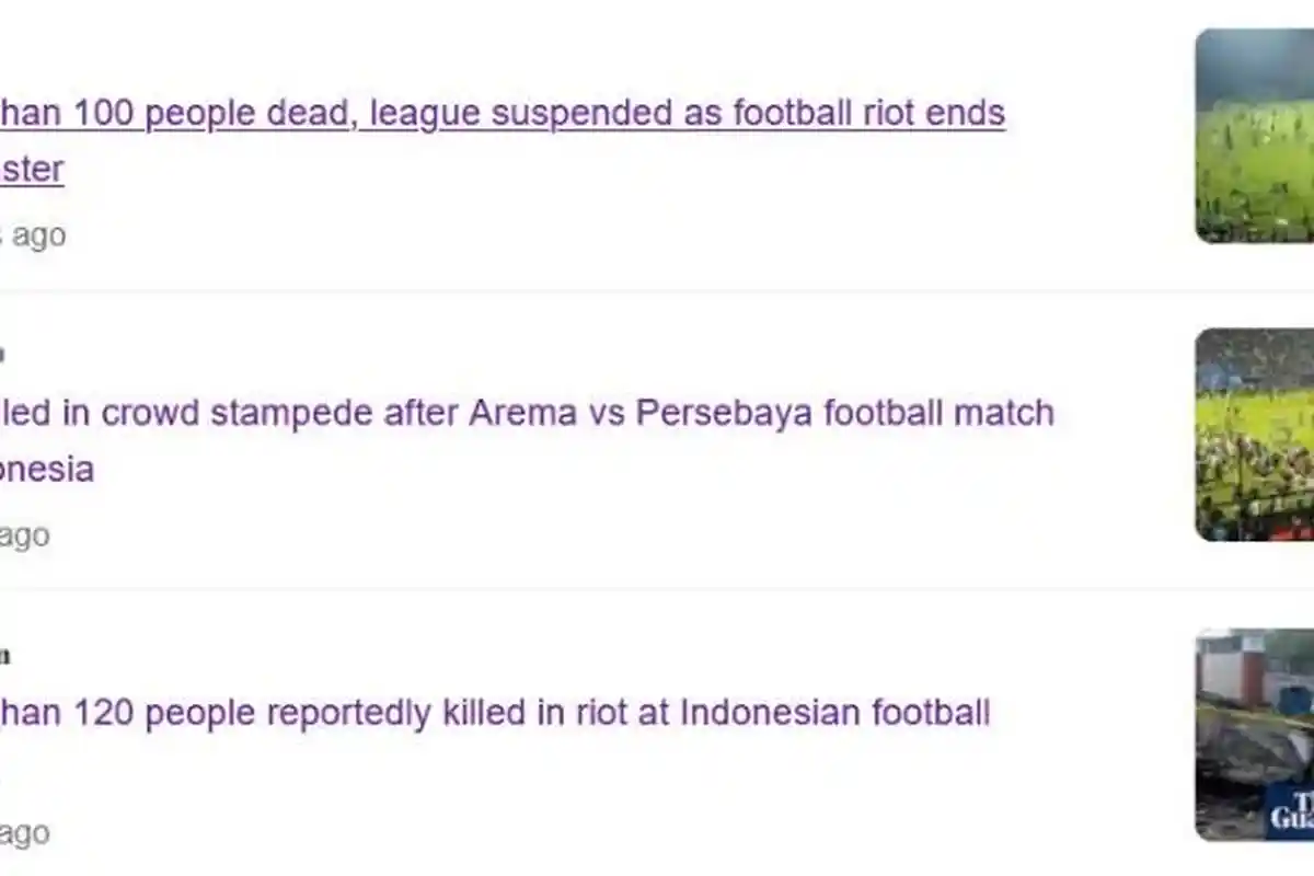 Kericuhan Pascalaga Arema Vs Persebaya di Pemberitaan Internasional, Singgung Piala Dunia Indonesia