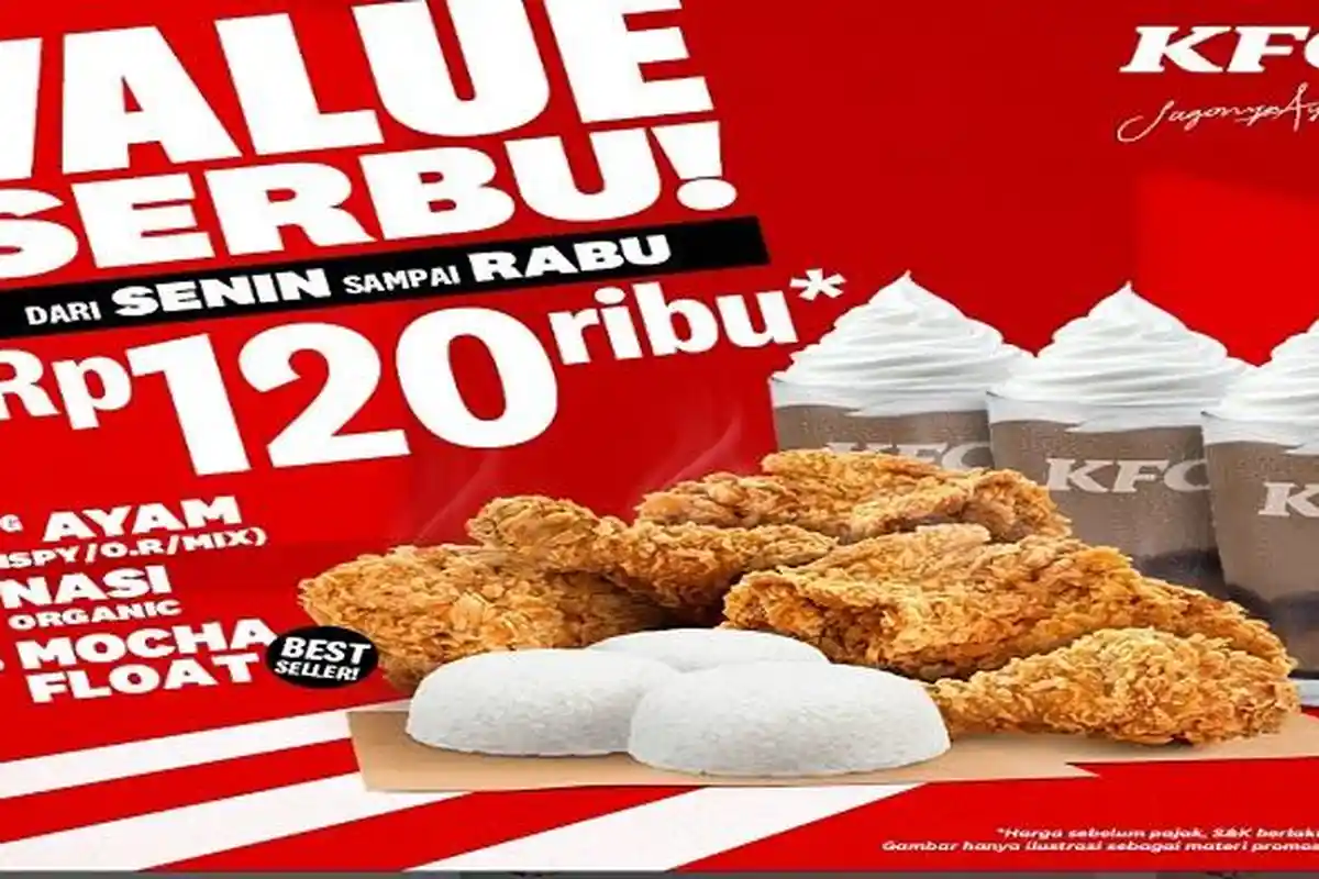 Promo KFC Hari Ini 7-9 November 2022, Makan Puas: 5 Ayam, 3 Nasi, 3 Mocha Float Cuma Rp120.000