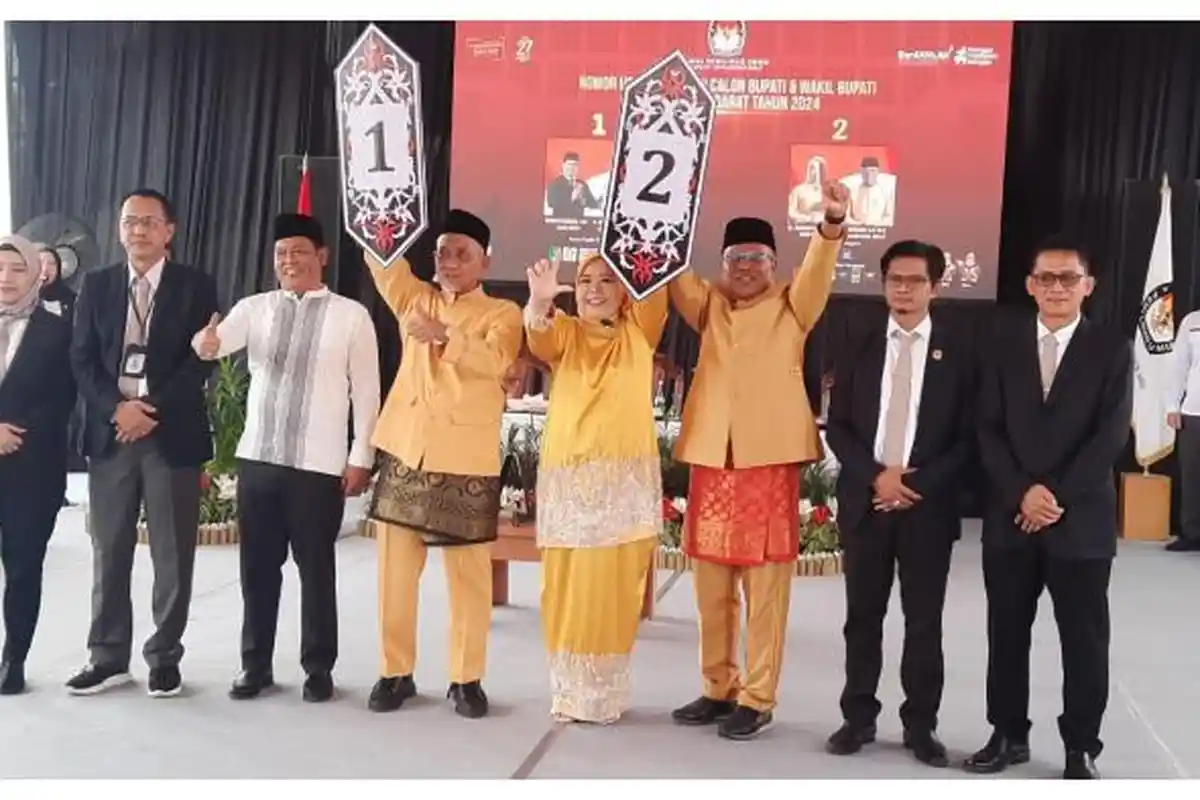 KPU Kobar Tetapkan Nomor Urut Paslon Pilbup, Rahmat-Eko Nomor 1, Nurhidayah-Suyanto Nomor 2