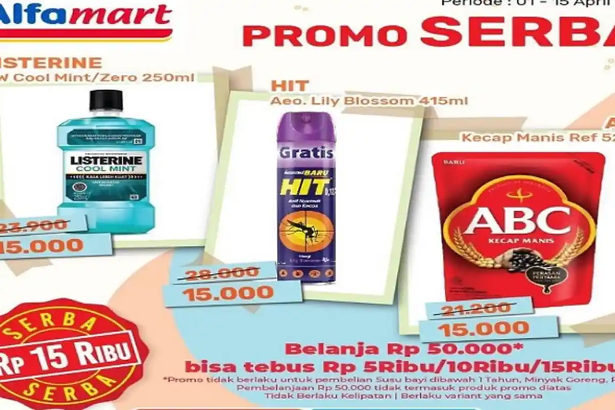 Promo Alfamart Hingga Rabu 8 April 2021 Serba Rp 5 Ribu Dapat 2 Teh Botol, 3 pcs Real Good 
