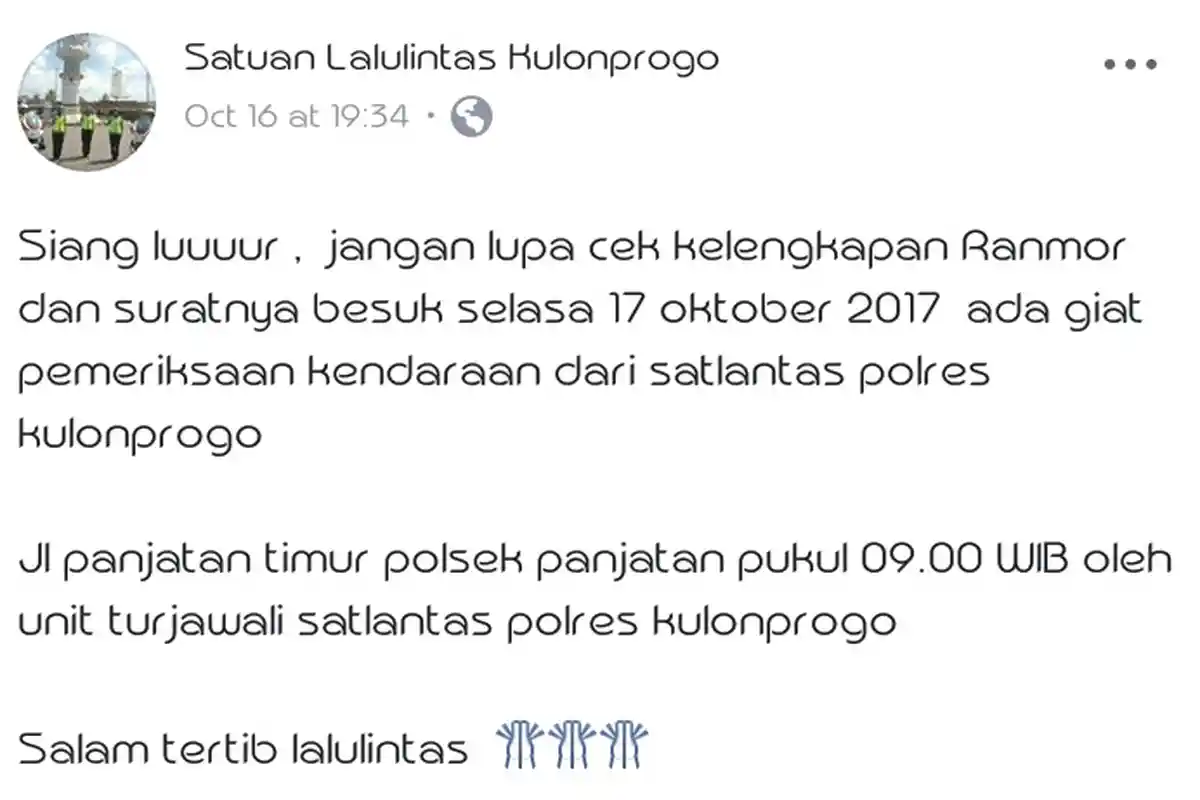 Info Cegatan Beneran, Akun Satlantas Aktif Infokan Agenda Razia, Mulai dari Jam Sampai Lokasinya