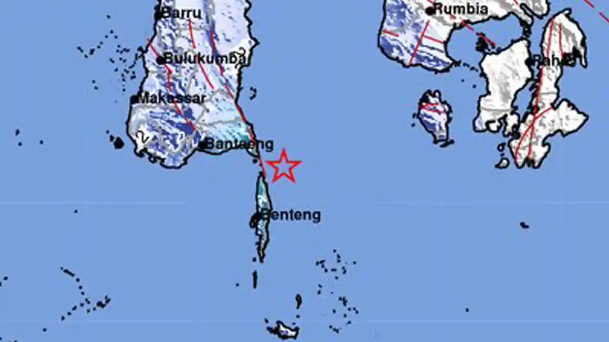 INFO GEMPA HARI INI - BMKG Rilis Gempa dengan Magnitudo 4,8 Terjadi di Bulukumba Minggu Siang