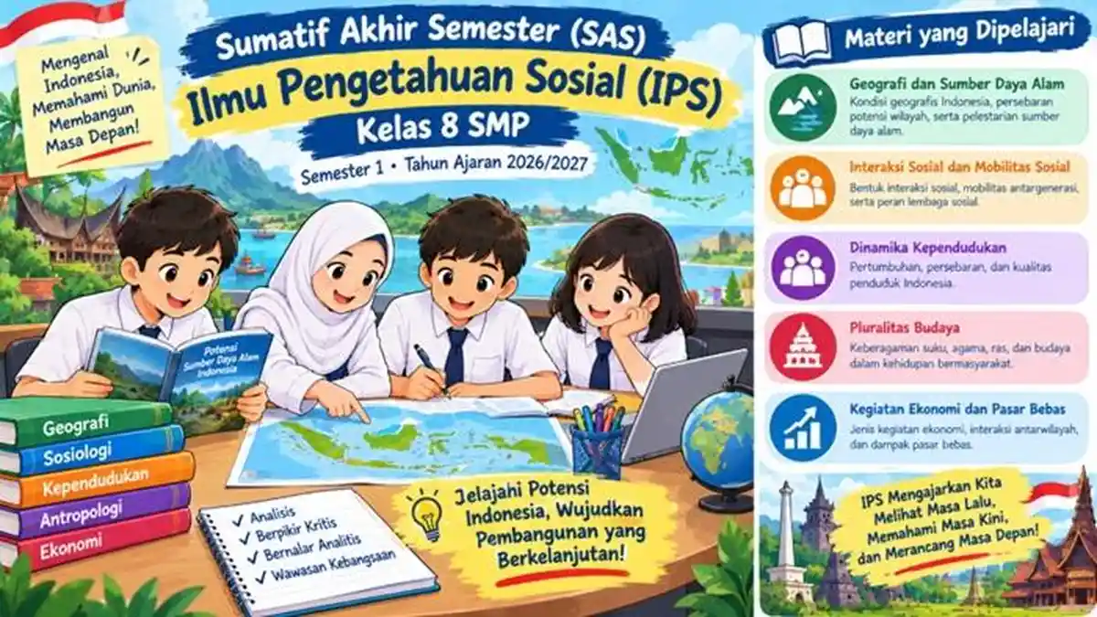 40 Soal SAS IPS Kelas 8 SMP, Soal Terbaru Semester 1 Tahun Ajaran 2026/ ...