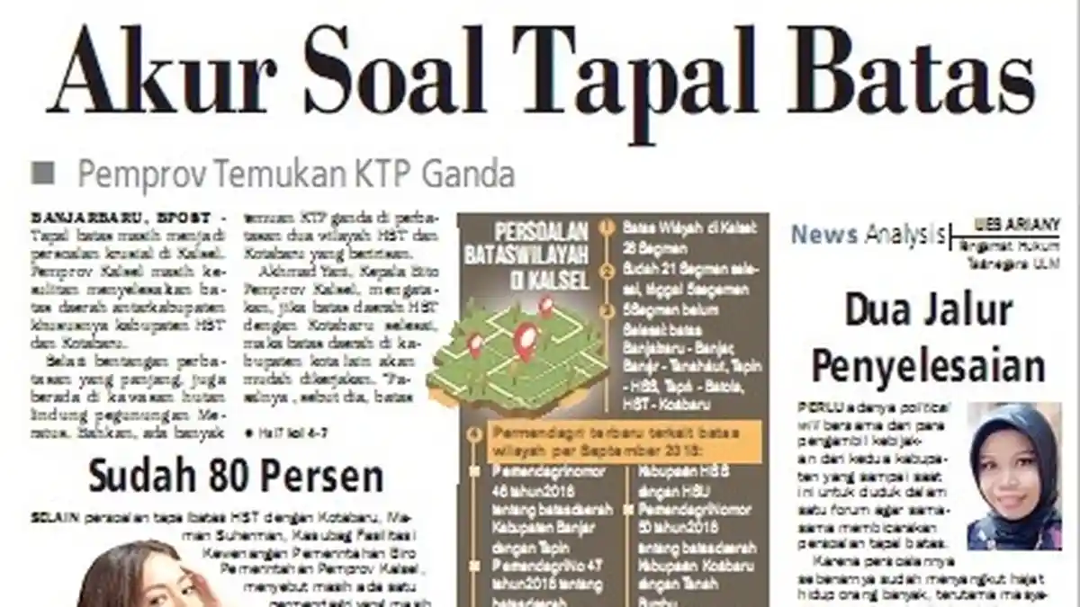 Pemprov Kalsel Targetkan Paling Lambat 2020 Persoalan Tapal Batas Selesai