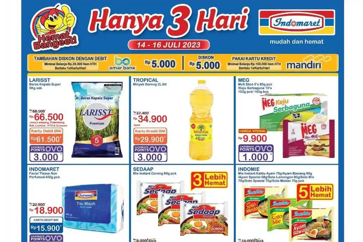 Promo JSM Indomaret 15 Juli 2023, Minyak Goreng Tropical Rp20 Ribuan, Beli Sunlight Gratis Mi Instan